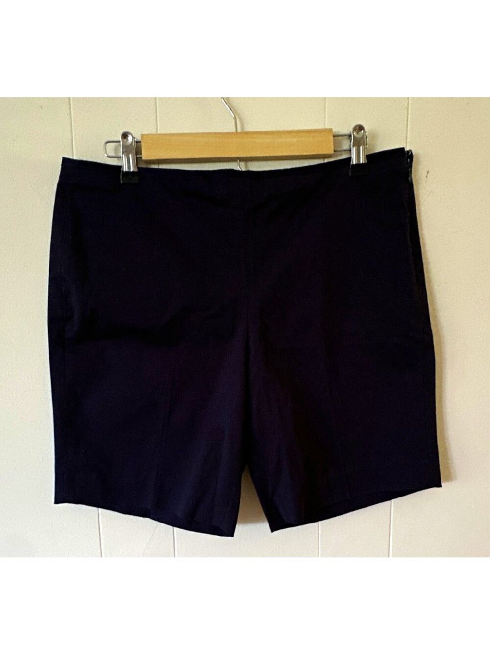 J.Crew Womens Navy Solid Chino Shorts Size 10 Mid Rise Twill Pockets CV071